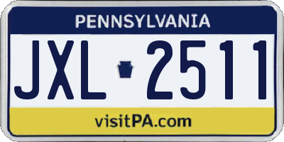 PA license plate JXL2511