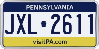 PA license plate JXL2611