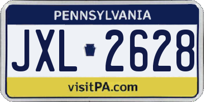 PA license plate JXL2628