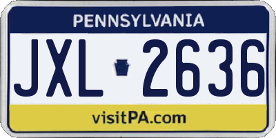 PA license plate JXL2636