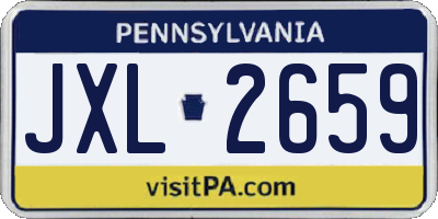 PA license plate JXL2659
