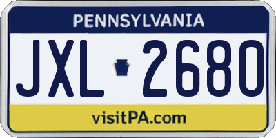 PA license plate JXL2680