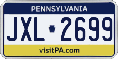 PA license plate JXL2699