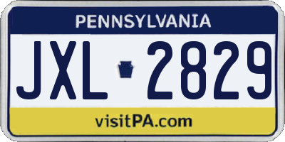 PA license plate JXL2829