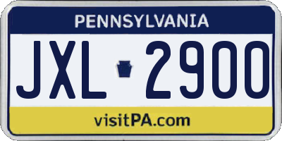 PA license plate JXL2900