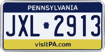 PA license plate JXL2913