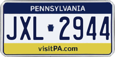 PA license plate JXL2944