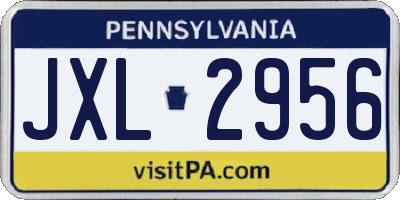 PA license plate JXL2956