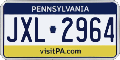 PA license plate JXL2964