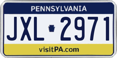 PA license plate JXL2971