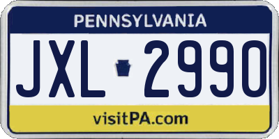 PA license plate JXL2990