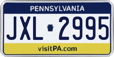 PA license plate JXL2995