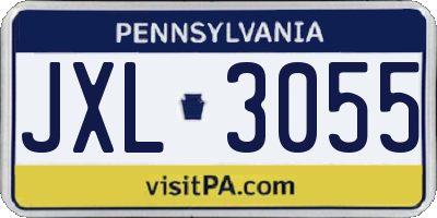 PA license plate JXL3055