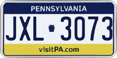 PA license plate JXL3073