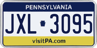 PA license plate JXL3095