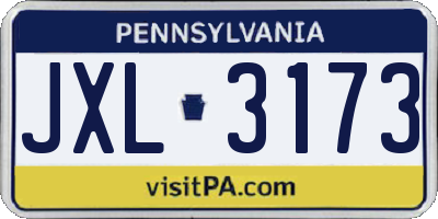 PA license plate JXL3173