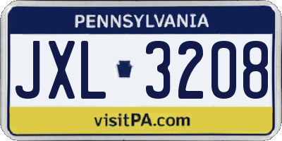 PA license plate JXL3208