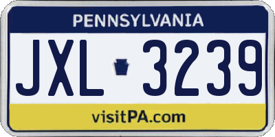PA license plate JXL3239