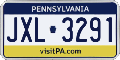 PA license plate JXL3291