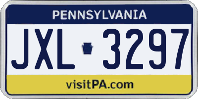 PA license plate JXL3297