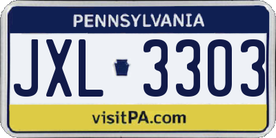 PA license plate JXL3303