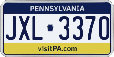 PA license plate JXL3370