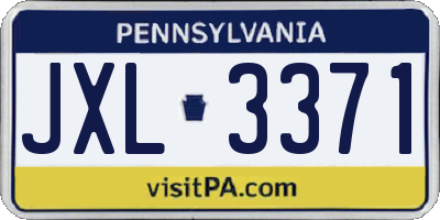 PA license plate JXL3371