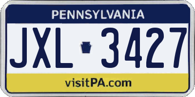 PA license plate JXL3427
