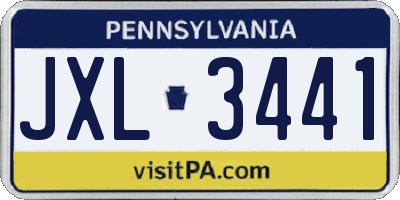 PA license plate JXL3441
