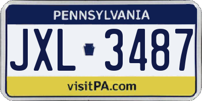 PA license plate JXL3487