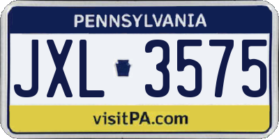 PA license plate JXL3575