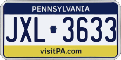 PA license plate JXL3633