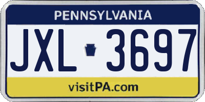 PA license plate JXL3697