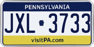 PA license plate JXL3733
