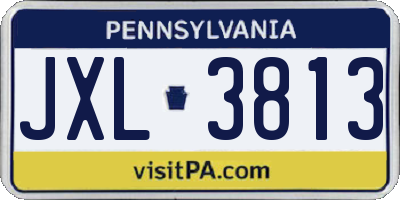 PA license plate JXL3813