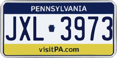 PA license plate JXL3973