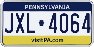 PA license plate JXL4064