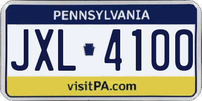 PA license plate JXL4100