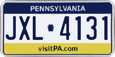 PA license plate JXL4131
