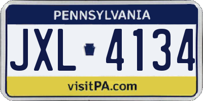 PA license plate JXL4134