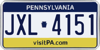 PA license plate JXL4151