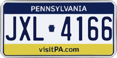 PA license plate JXL4166