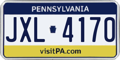 PA license plate JXL4170