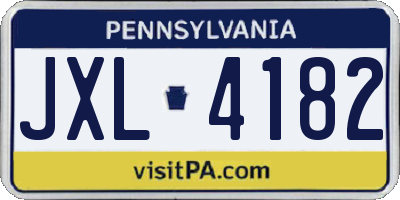 PA license plate JXL4182