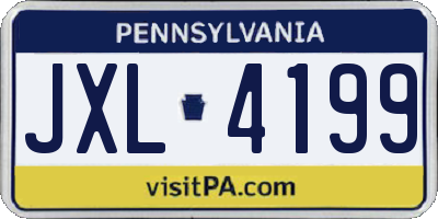 PA license plate JXL4199