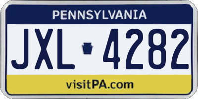 PA license plate JXL4282