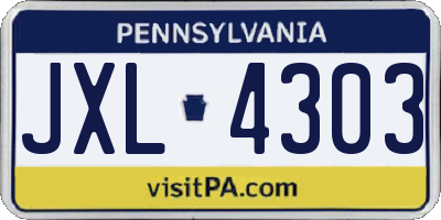 PA license plate JXL4303