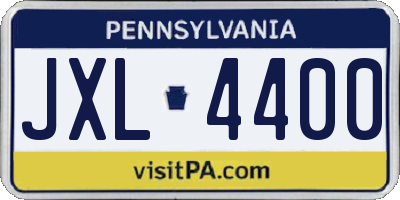 PA license plate JXL4400