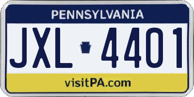 PA license plate JXL4401
