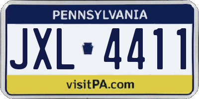 PA license plate JXL4411